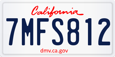 CA license plate 7MFS812