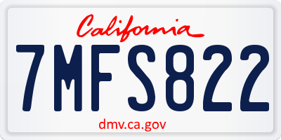 CA license plate 7MFS822