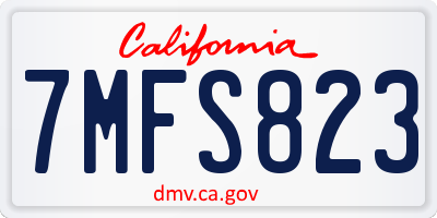 CA license plate 7MFS823