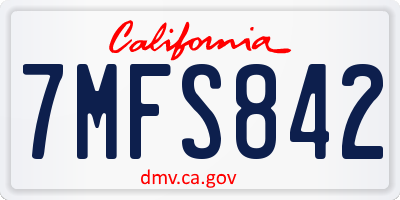 CA license plate 7MFS842