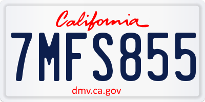 CA license plate 7MFS855