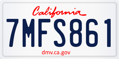 CA license plate 7MFS861