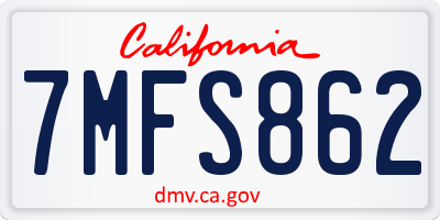 CA license plate 7MFS862