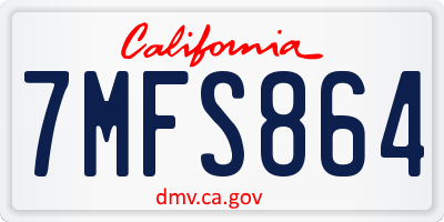CA license plate 7MFS864
