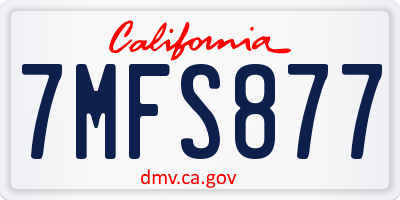 CA license plate 7MFS877