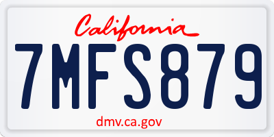 CA license plate 7MFS879