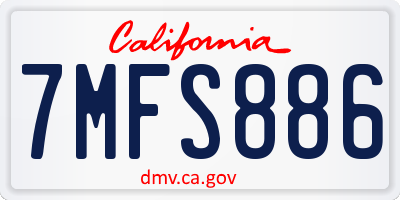 CA license plate 7MFS886