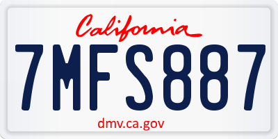CA license plate 7MFS887