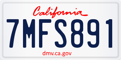 CA license plate 7MFS891