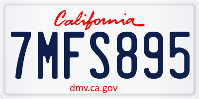 CA license plate 7MFS895