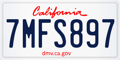 CA license plate 7MFS897