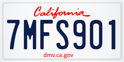 CA license plate 7MFS901