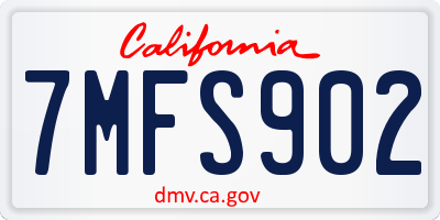CA license plate 7MFS902