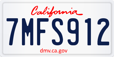 CA license plate 7MFS912