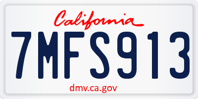 CA license plate 7MFS913
