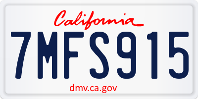 CA license plate 7MFS915