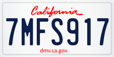 CA license plate 7MFS917