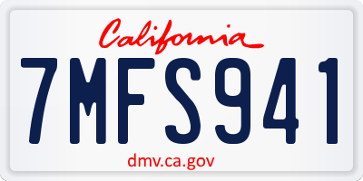 CA license plate 7MFS941
