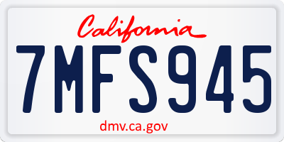 CA license plate 7MFS945