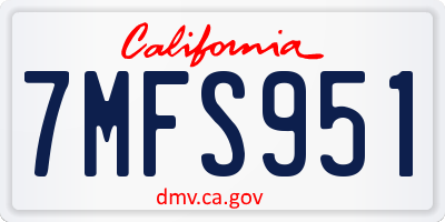 CA license plate 7MFS951