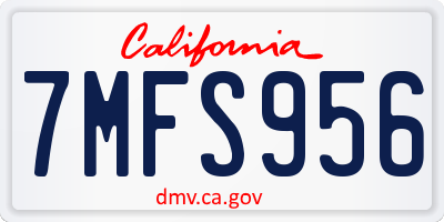 CA license plate 7MFS956