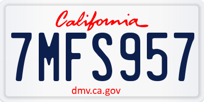 CA license plate 7MFS957