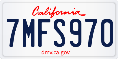CA license plate 7MFS970