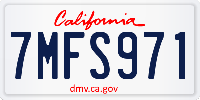 CA license plate 7MFS971