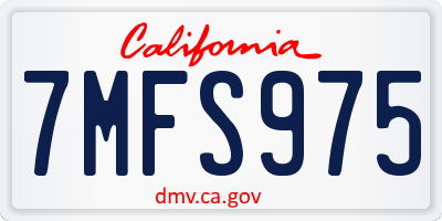 CA license plate 7MFS975