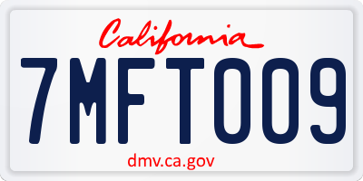 CA license plate 7MFT009