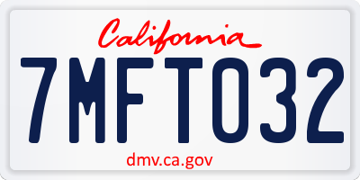 CA license plate 7MFT032