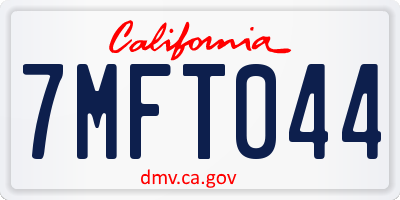 CA license plate 7MFT044