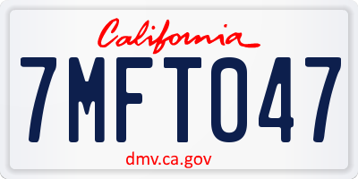 CA license plate 7MFT047