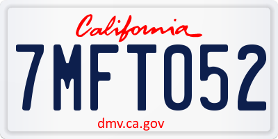 CA license plate 7MFT052