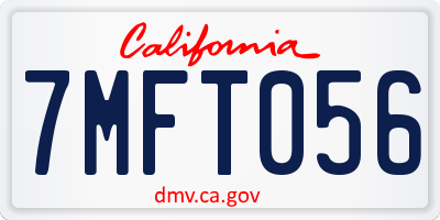 CA license plate 7MFT056