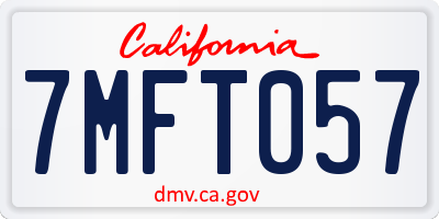 CA license plate 7MFT057