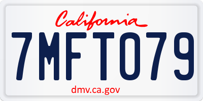 CA license plate 7MFT079