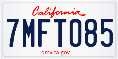 CA license plate 7MFT085