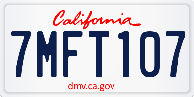CA license plate 7MFT107