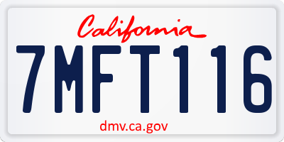 CA license plate 7MFT116