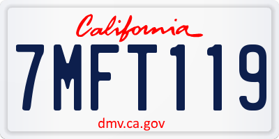 CA license plate 7MFT119