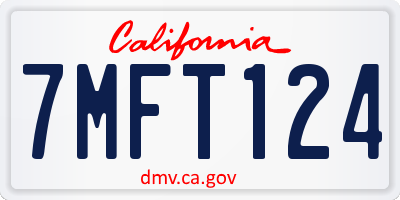 CA license plate 7MFT124