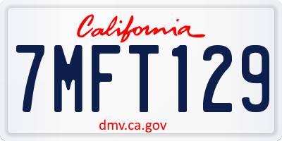 CA license plate 7MFT129