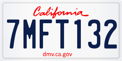 CA license plate 7MFT132