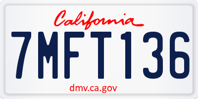 CA license plate 7MFT136