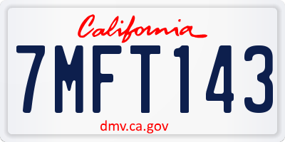 CA license plate 7MFT143