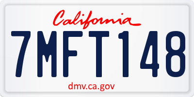 CA license plate 7MFT148