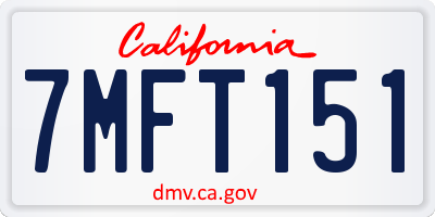 CA license plate 7MFT151