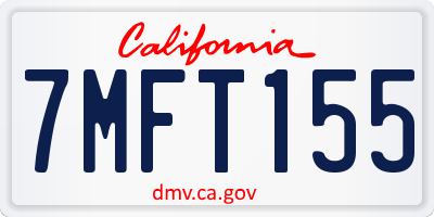 CA license plate 7MFT155