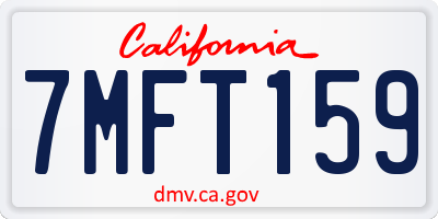 CA license plate 7MFT159